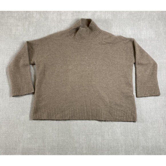 Eileen Fisher Sweater Womens Petite Medium Cashmere Silk Blend Pullover Mock Nec - Picture 1 of 7